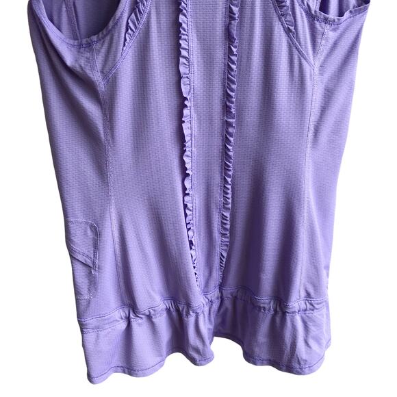 Lululemon Mind Over Matter Tank Top Grapeseed Size 6 Periwinkle Ruffle Racerback - Picture 9 of 16